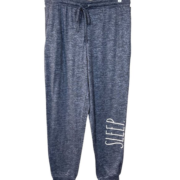 Rae Dunn Elastic Drawstring Jogger Pants On Seam Pockets SLEEP Verbiage LG NWT - Picture 1 of 8